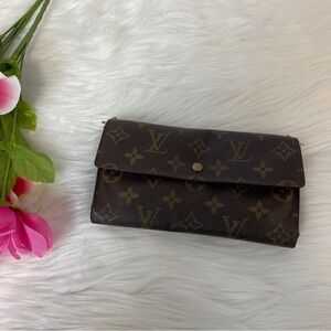 Louis Vuitton Monogram Long Wallet with Chain